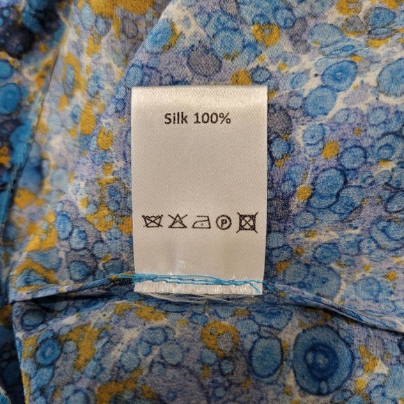 The Fold London Silk Cottage Floral Front Twist Long Sleeve Blouse Women 2 - Picture 7 of 8